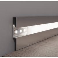 Алюминиевый плинтус с led-подсветкой Prolight Metal Line 89/6L П-форма Profilpas
