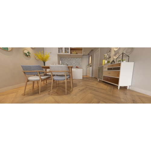 Виниловый пол SPC APRO AUTHENTIC ёлочка + подложка Gold Oak 501