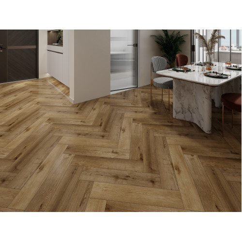 Виниловый пол SPC APRO AUTHENTIC ёлочка + подложка Crocant Oak 508