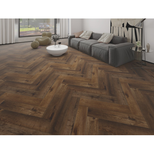Виниловый пол SPC APRO AUTHENTIC ёлочка + подложка Coffe Oak 510