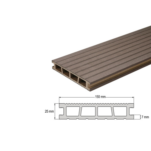 Террасная доска Bergdeck B150 Орех (ДПК)