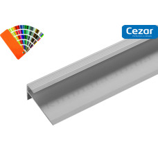 Профиль алюминиевый Cezar CL5LVT серебро LVT-SPC 5мм для лестниц