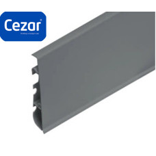 Плинтус пластиковый Cezar Hi Line Prestige ПВХ Серый Матовый