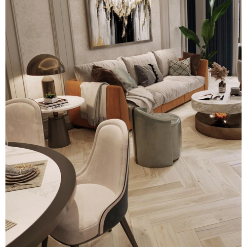 Паркетная доска Barlinek Дуб Bianco Елка (Herringbone) 180