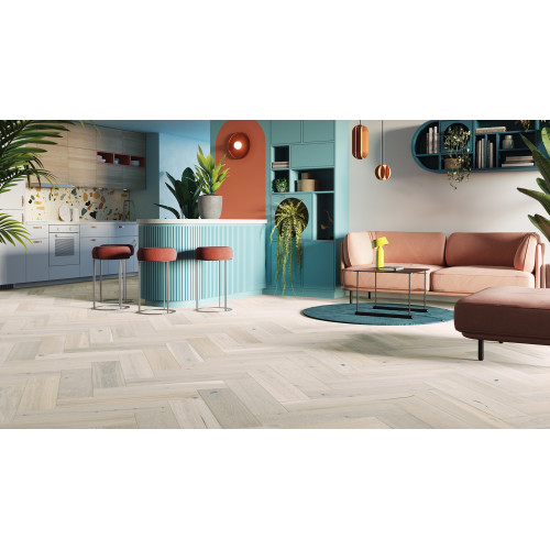 Паркетная доска Barlinek Дуб Cappuccino Елка (Herringbone) 180