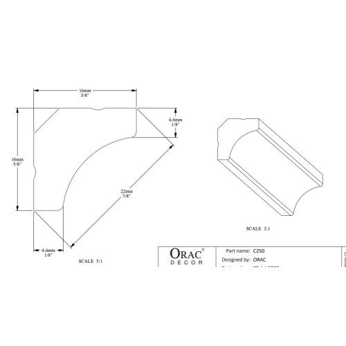 Декоративный гибкий карниз Orac Decor C250 Flex