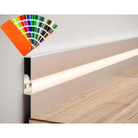 Алюминиевый плинтус прямой с LED подсветкой LED60 (+рассеиватель) RAL