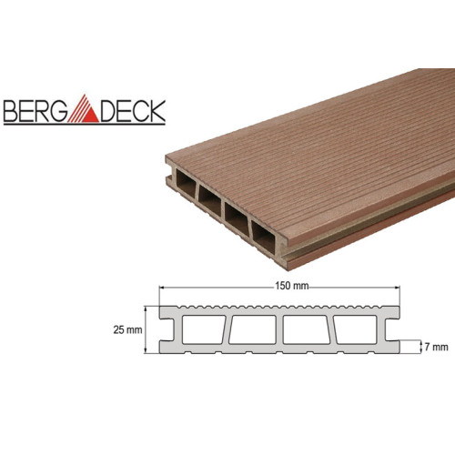 Террасная доска Bergdeck B150 Каштан (ДПК)