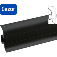 Плінтус пластиковий Cezar Premium Чорний Матовий