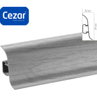 Плінтус пластиковий Cezar Premium Дуб сірий світлий Матовий (M078)